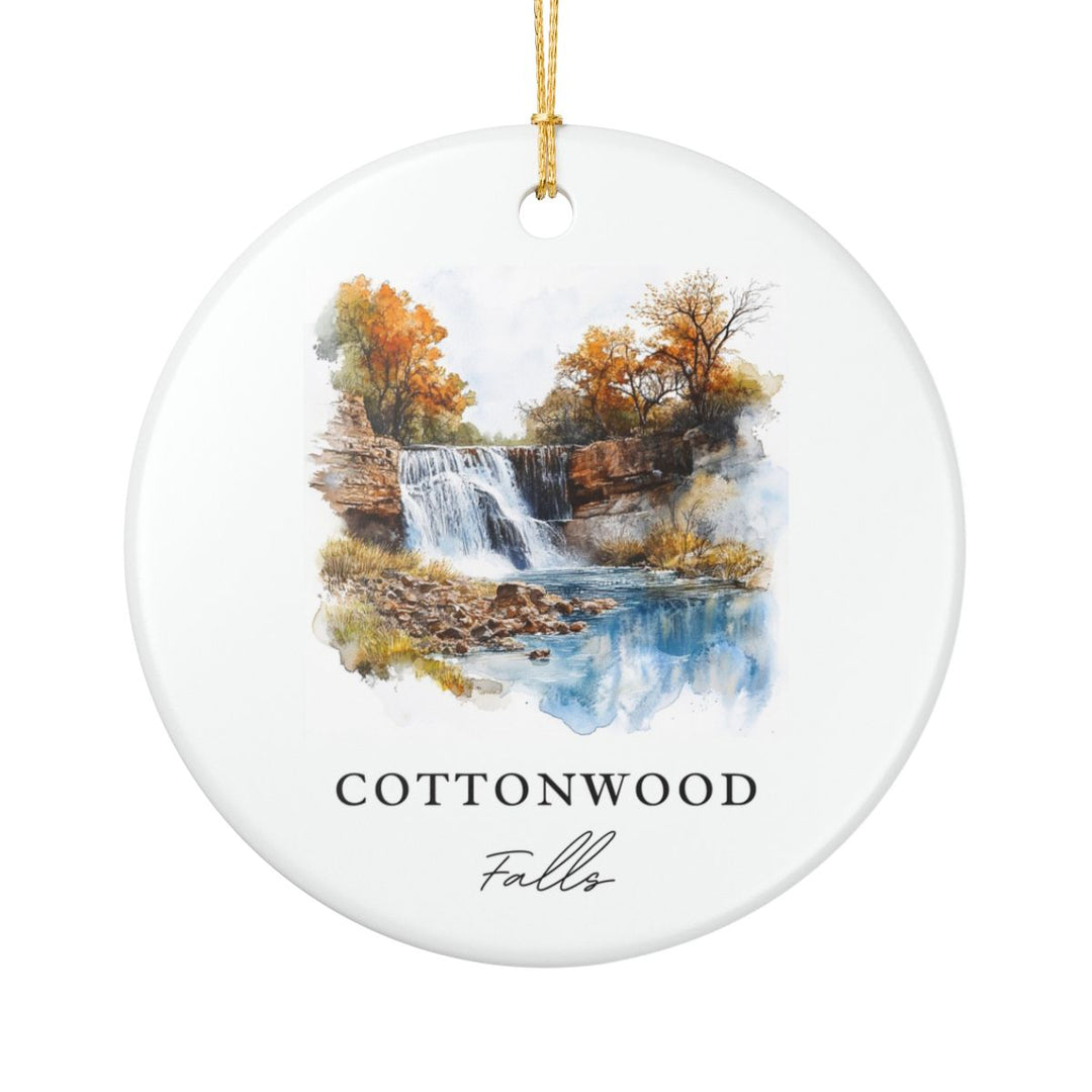 Cottonwood Falls Kansas USA Ornament: Unique Cottonwood Falls Souvenir, Cottonwood Falls Kansas Xmas Decor, and Authentic Cottonwood Falls Gift