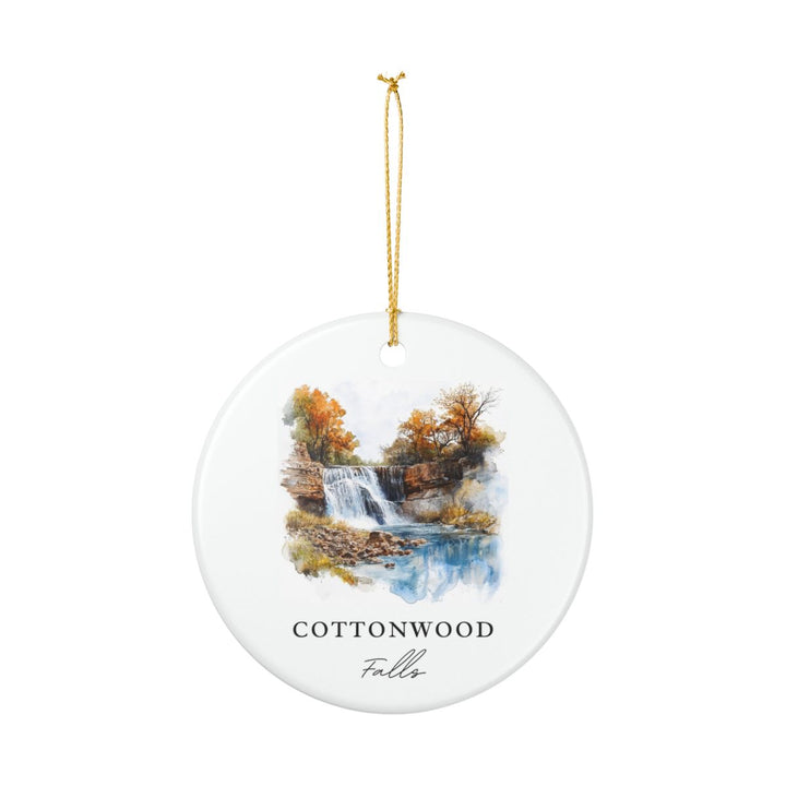 Cottonwood Falls Kansas USA Ornament: Unique Cottonwood Falls Souvenir, Cottonwood Falls Kansas Xmas Decor, and Authentic Cottonwood Falls Gift