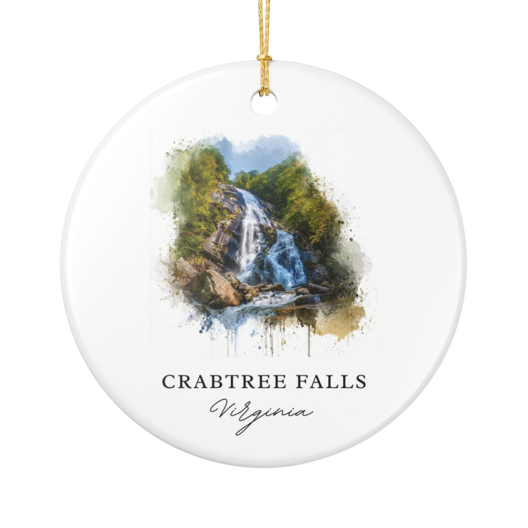 Crabtree Falls Virginia USA Ornament: Unique Crabtree Falls Souvenir, Crabtree Falls Virginia Xmas Decor, and Authentic Crabtree Falls Gift