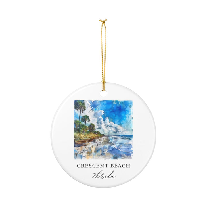 Crescent Beach Florida USA Ornament: Unique Crescent Beach Souvenir, Crescent Beach Florida Xmas Decor, and Authentic Crescent Beach Gift