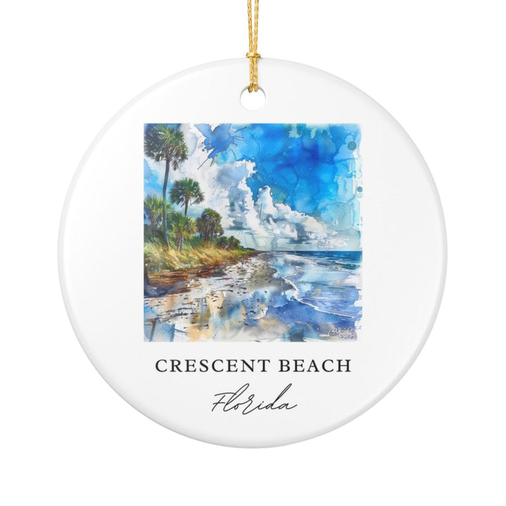 Crescent Beach Florida USA Ornament: Unique Crescent Beach Souvenir, Crescent Beach Florida Xmas Decor, and Authentic Crescent Beach Gift