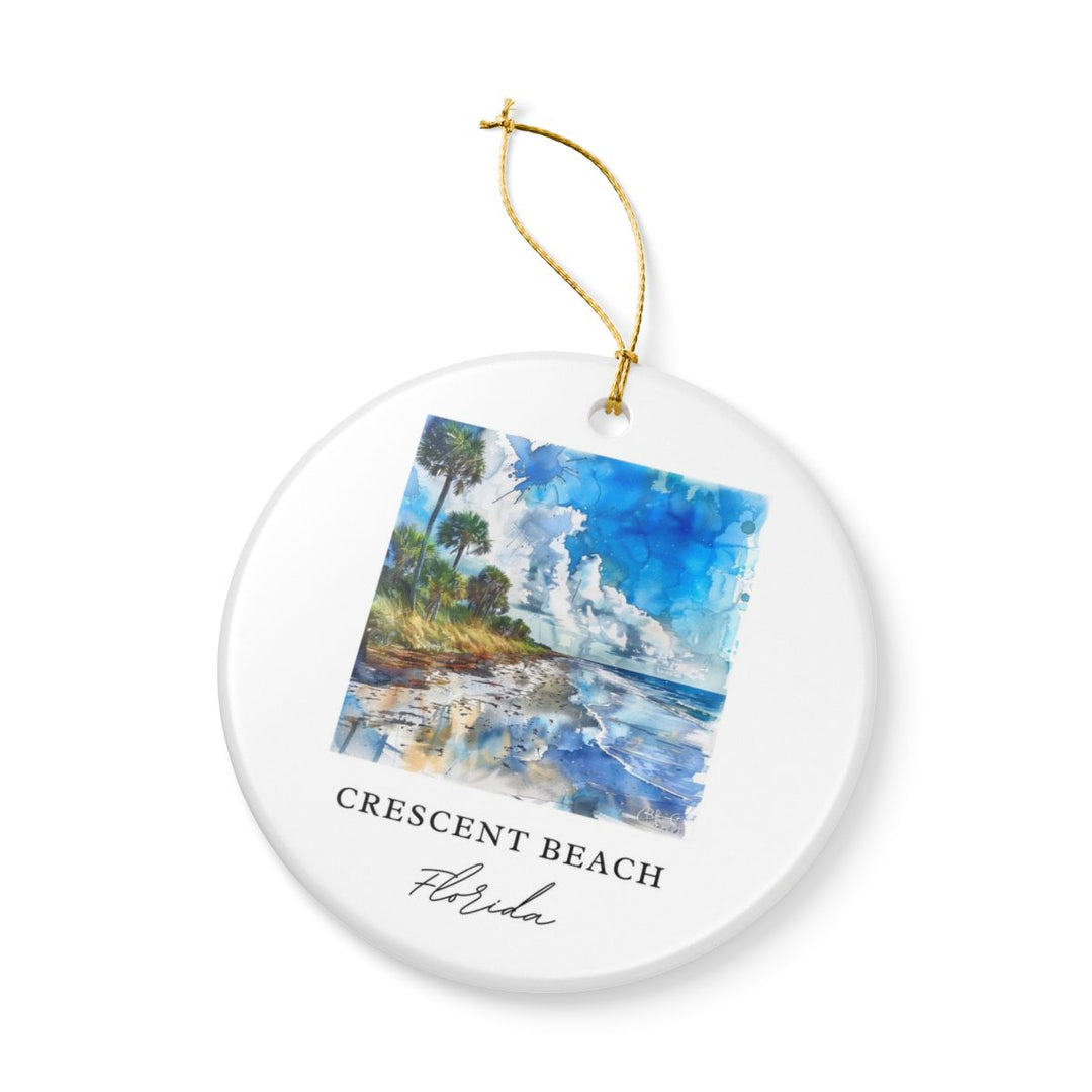 Crescent Beach Florida USA Ornament: Unique Crescent Beach Souvenir, Crescent Beach Florida Xmas Decor, and Authentic Crescent Beach Gift