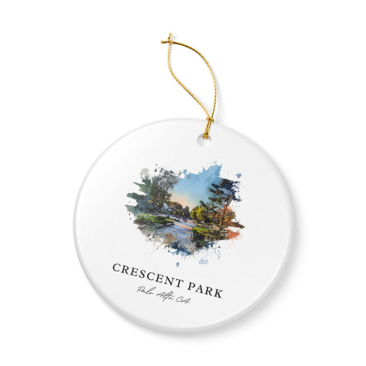 Crescent Park Palo Alto CA Ornament: Unique Crescent Park Palo Alto Souvenir, Crescent Park Palo Alto California Xmas Decor, and Authentic Crescent Park Palo Alto Gift