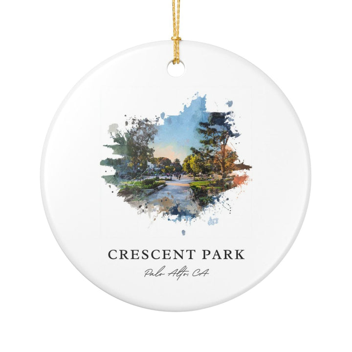 Crescent Park Palo Alto CA Ornament: Unique Crescent Park Palo Alto Souvenir, Crescent Park Palo Alto California Xmas Decor, and Authentic Crescent Park Palo Alto Gift