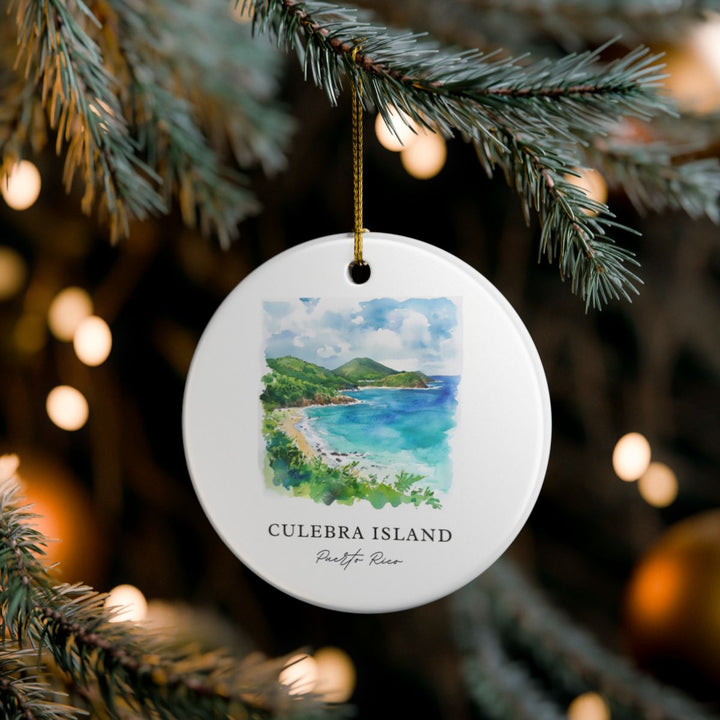 Culebra Island Puerto Rico Ornament: Unique Culebra Island Souvenir, Culebra Island Puerto Rico Xmas Decor, and Authentic Culebra Island Gift