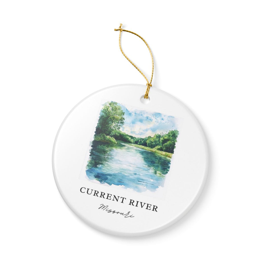 Current River Missouri USA Ornament: Unique Current River Souvenir, Current River Missouri Xmas Decor, and Authentic Current River Gift