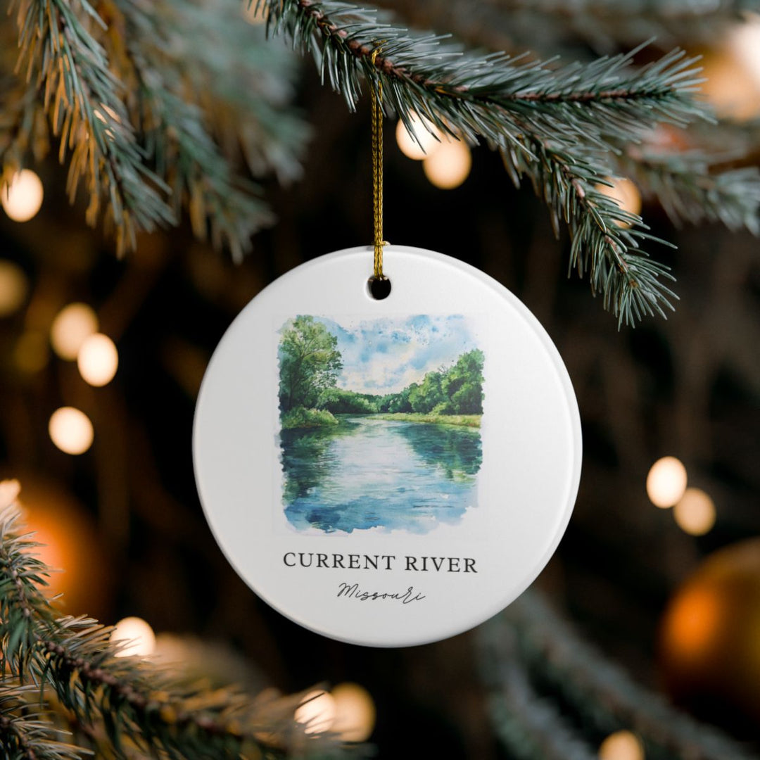 Current River Missouri USA Ornament: Unique Current River Souvenir, Current River Missouri Xmas Decor, and Authentic Current River Gift