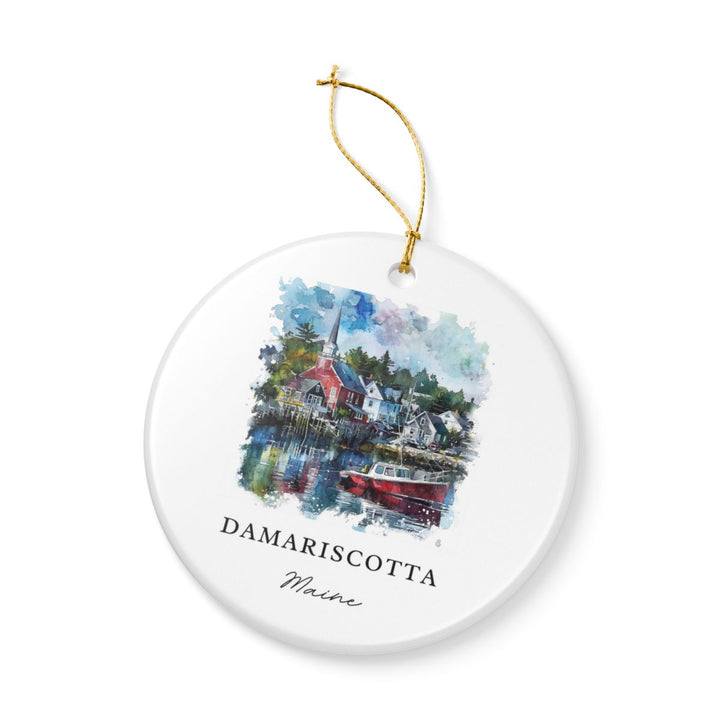 Damariscotta ME Ornament: Unique Damariscotta Souvenir, Damariscotta Maine Xmas Decor, and Authentic Damariscotta Gift