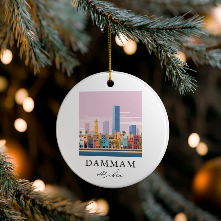 Dammam Saudi Arabia Ornament: Unique Dammam Souvenir, Dammam Saudi Arabia Xmas Decor, and Authentic Dammam Gift
