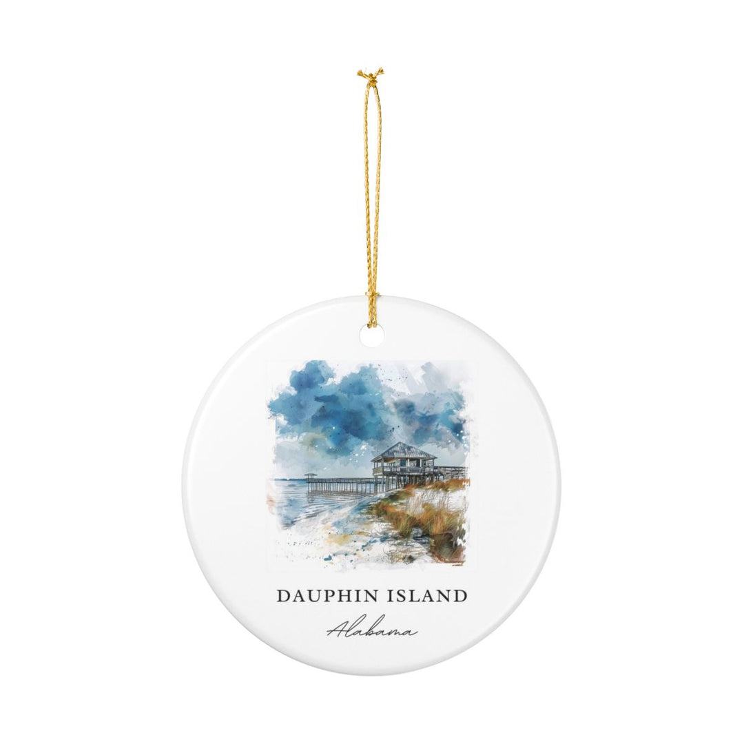 Dauphin Island AL USA Ornament: Unique Dauphin Island Souvenir, Dauphin Island Alabama Xmas Decor, and Authentic Dauphin Island Gift