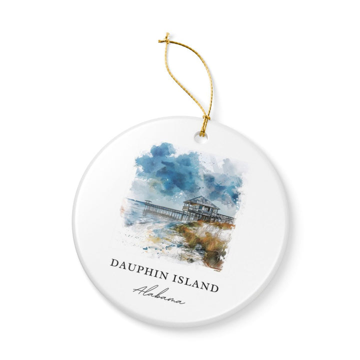 Dauphin Island AL USA Ornament: Unique Dauphin Island Souvenir, Dauphin Island Alabama Xmas Decor, and Authentic Dauphin Island Gift