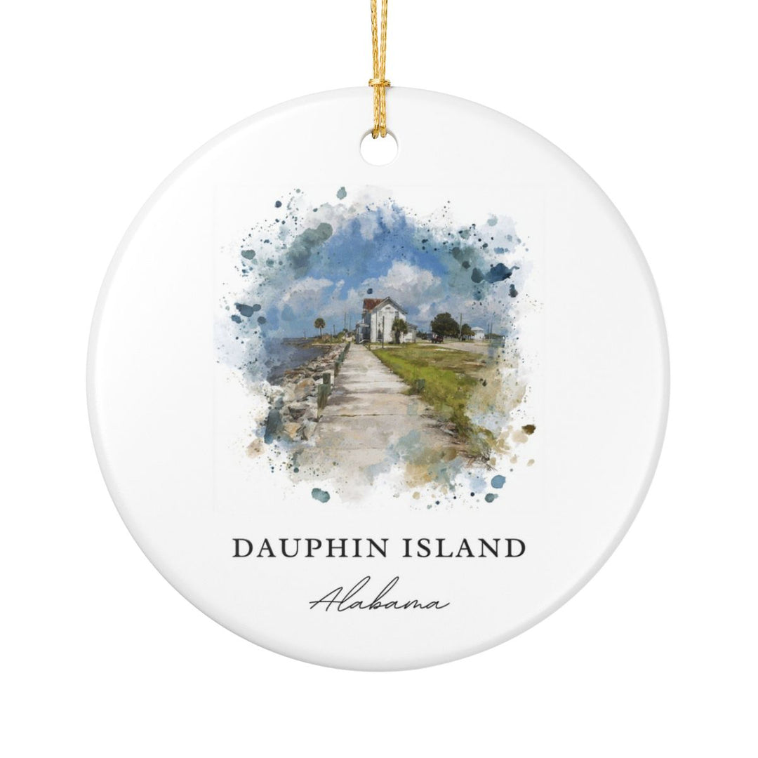 Dauphin Island Ornament: Unique Dauphin Island Souvenir, Dauphin Island Xmas Decor, and Authentic Dauphin Island Gift