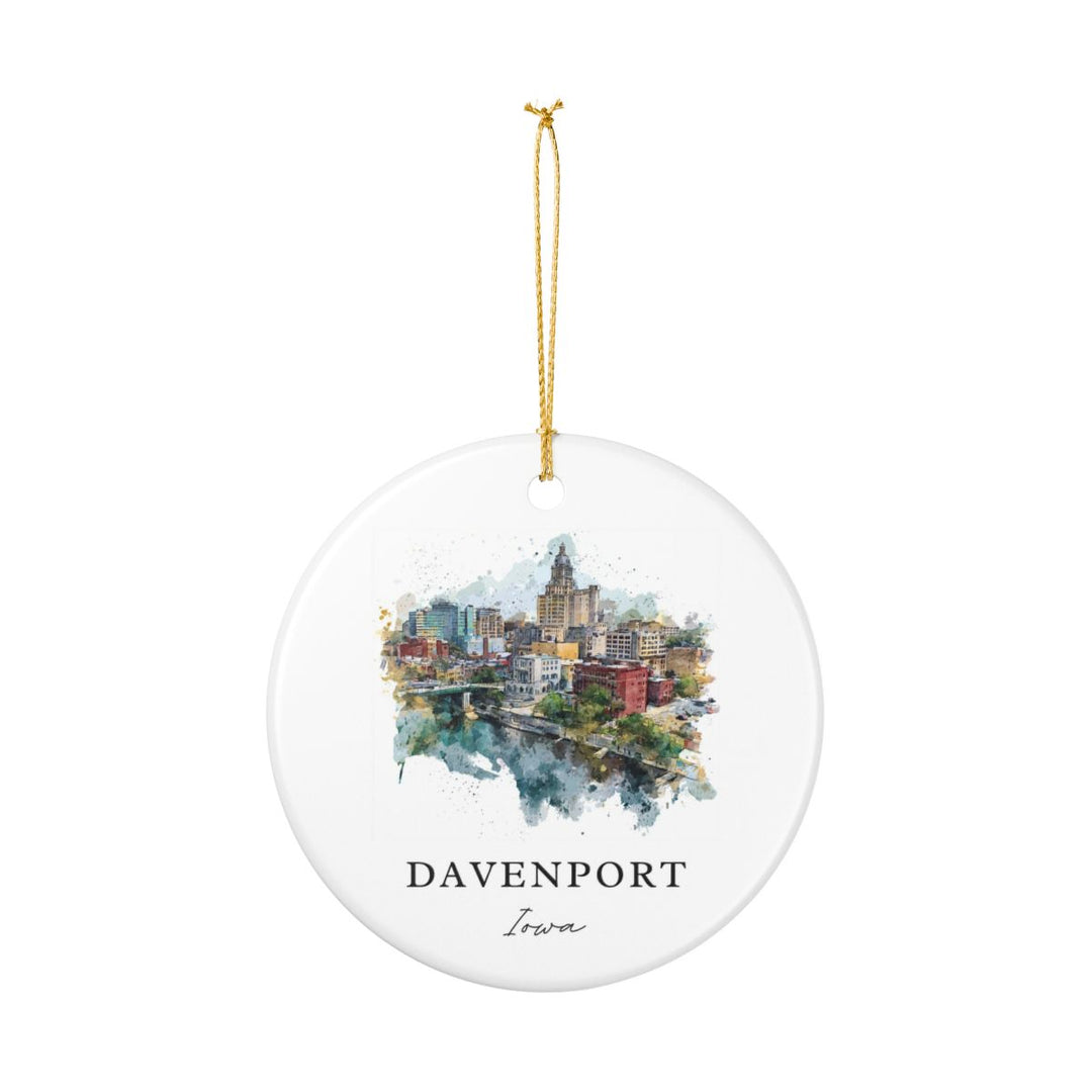Davenport Iowa Ornament: Unique Davenport Souvenir, Davenport Iowa Xmas Decor, and Authentic Davenport Gift
