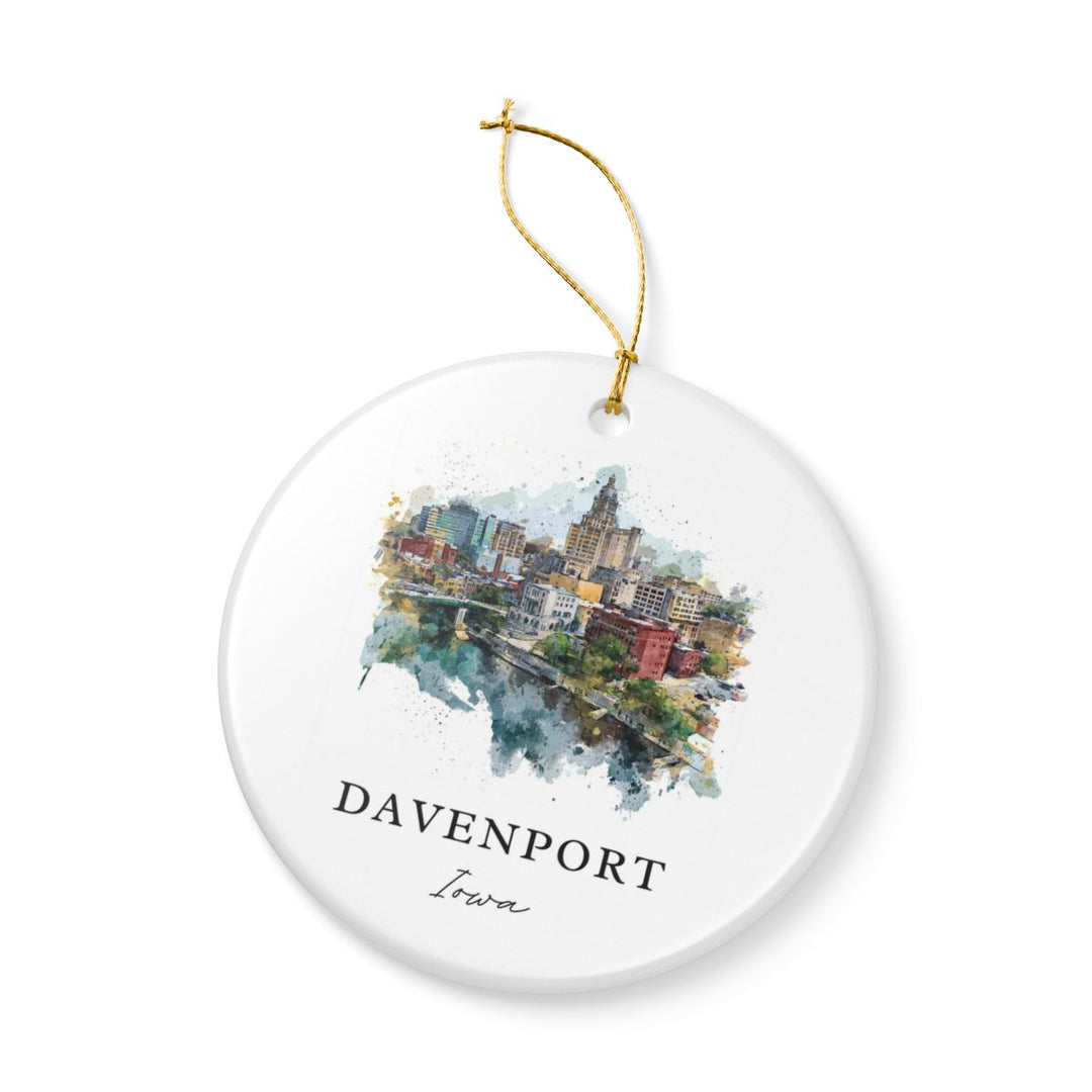 Davenport Iowa Ornament: Unique Davenport Souvenir, Davenport Iowa Xmas Decor, and Authentic Davenport Gift
