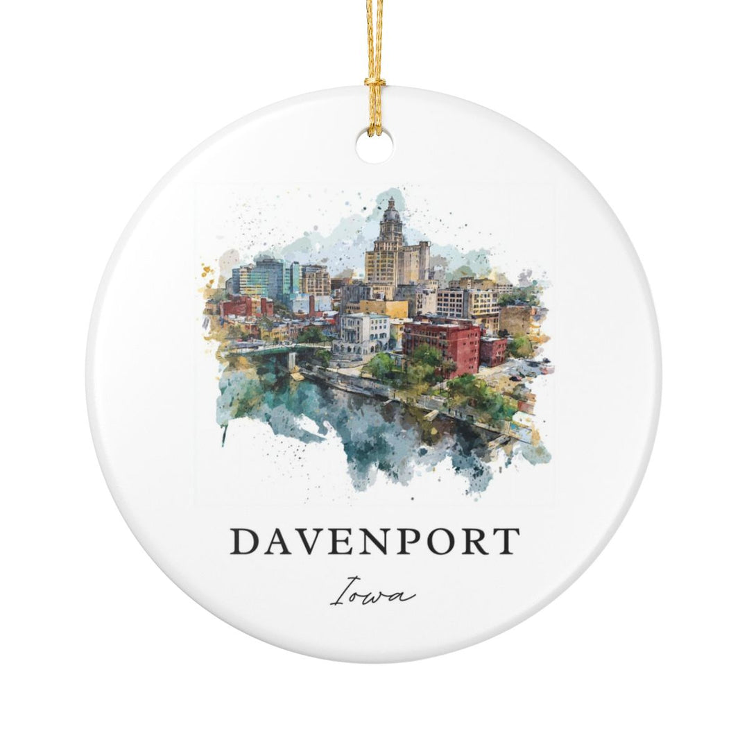 Davenport Iowa Ornament: Unique Davenport Souvenir, Davenport Iowa Xmas Decor, and Authentic Davenport Gift