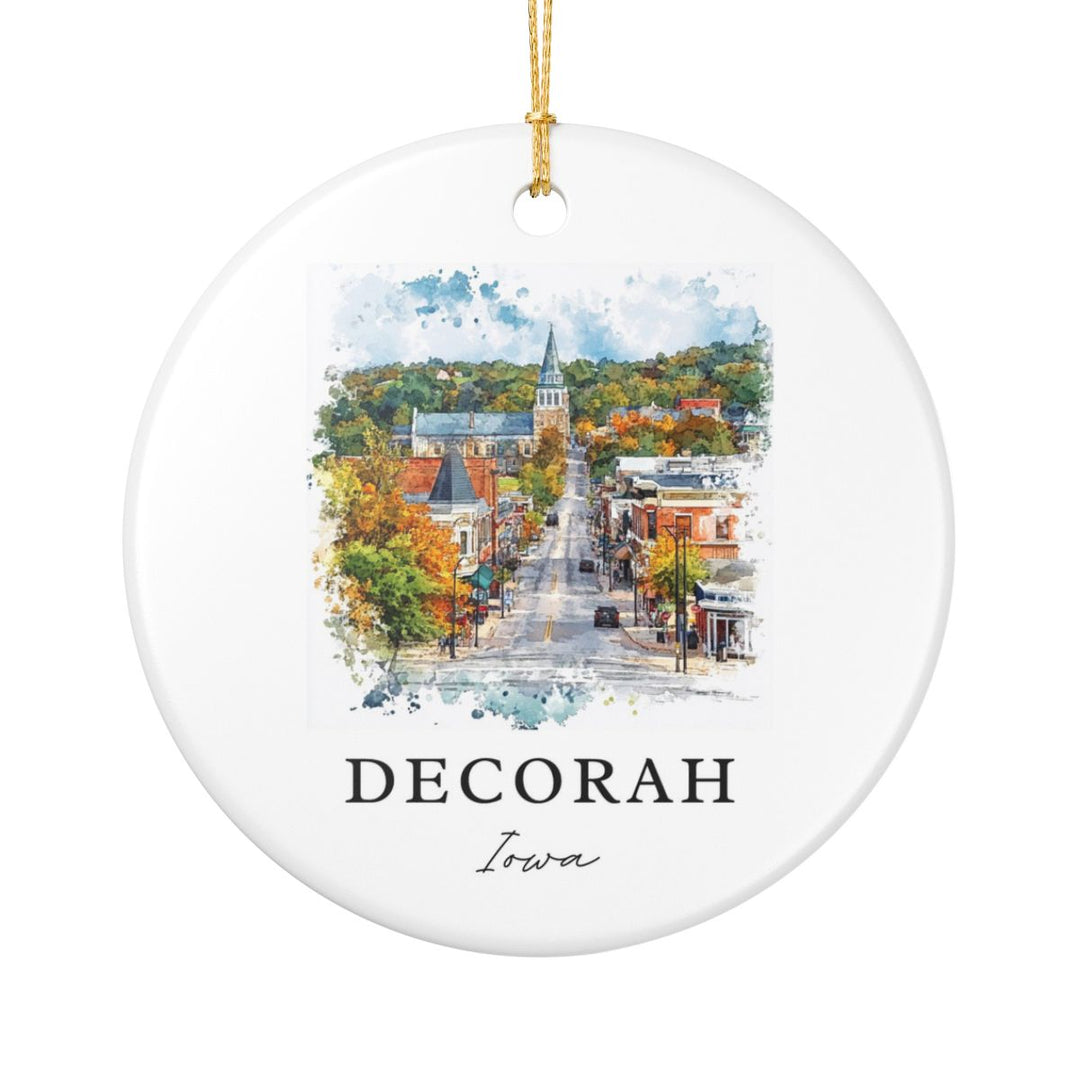Decorah Iowa Ornament: Unique Decorah Iowa Souvenir, Decorah Iowa Xmas Decor, and Authentic Decorah Iowa Gift