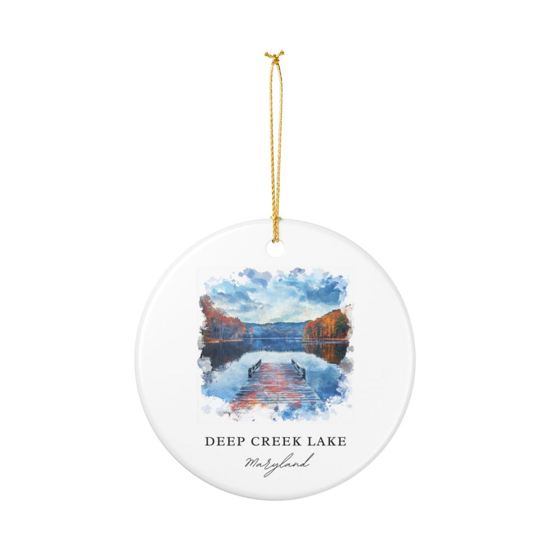 Deep Creek Lake MD USA Ornament: Unique Deep Creek Lake Souvenir, Deep Creek Lake Maryland Xmas Decor, and Authentic Deep Creek Lake Gift