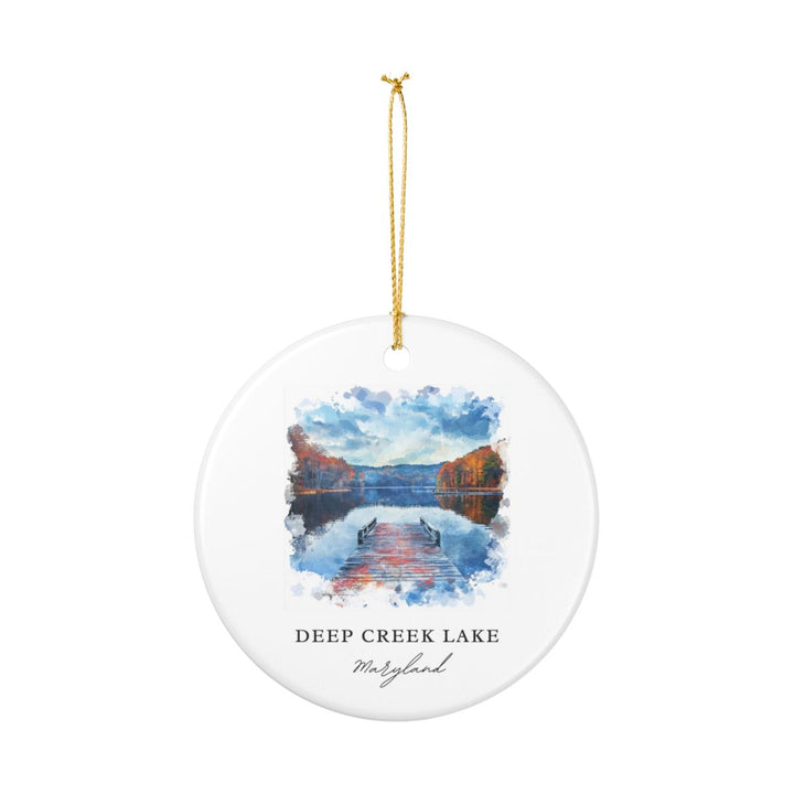 Deep Creek Lake MD USA Ornament: Unique Deep Creek Lake Souvenir, Deep Creek Lake Maryland Xmas Decor, and Authentic Deep Creek Lake Gift
