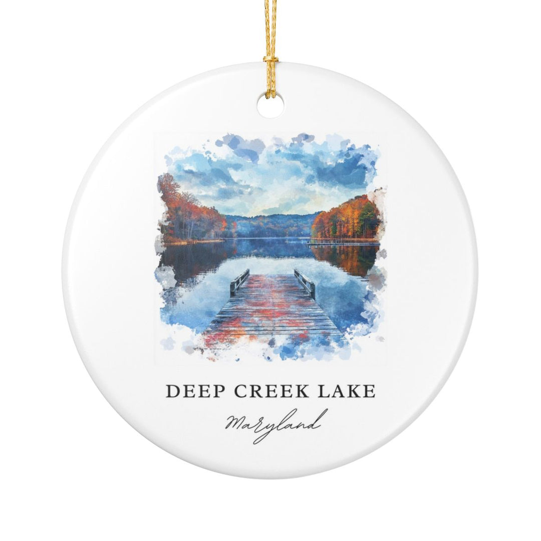 Deep Creek Lake MD USA Ornament: Unique Deep Creek Lake Souvenir, Deep Creek Lake Maryland Xmas Decor, and Authentic Deep Creek Lake Gift