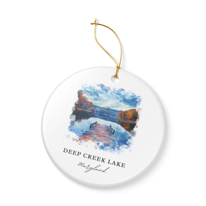 Deep Creek Lake MD USA Ornament: Unique Deep Creek Lake Souvenir, Deep Creek Lake Maryland Xmas Decor, and Authentic Deep Creek Lake Gift