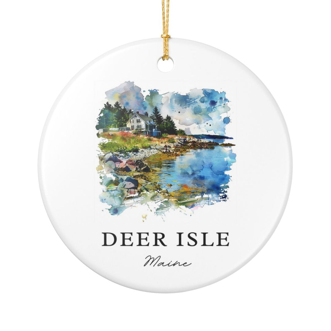 Deer Isle Maine Ornament: Unique Deer Isle Souvenir, Deer Isle Maine Xmas Decor, and Authentic Deer Isle Gift