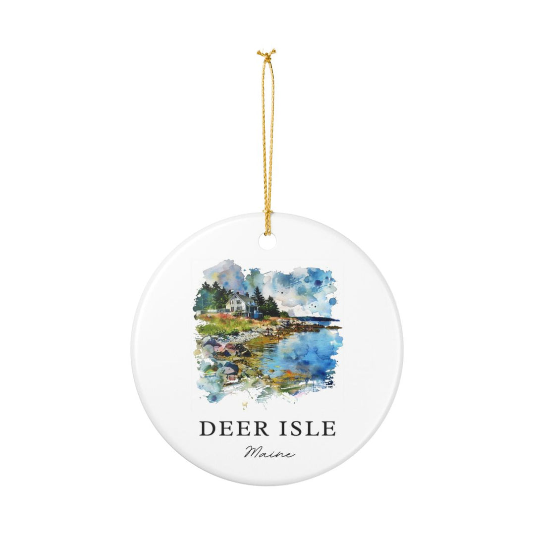 Deer Isle Maine Ornament: Unique Deer Isle Souvenir, Deer Isle Maine Xmas Decor, and Authentic Deer Isle Gift