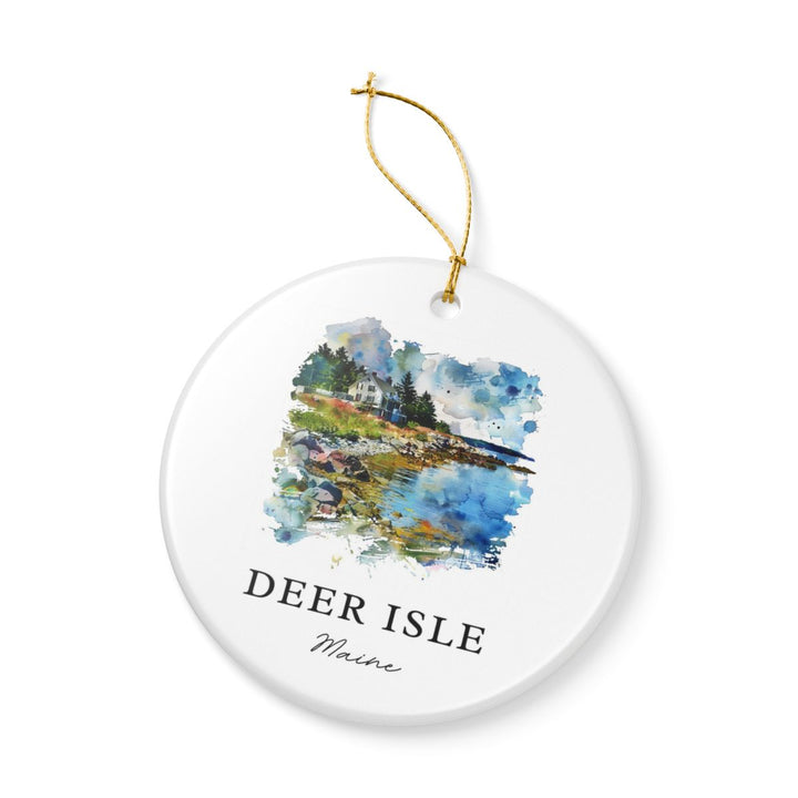 Deer Isle Maine Ornament: Unique Deer Isle Souvenir, Deer Isle Maine Xmas Decor, and Authentic Deer Isle Gift