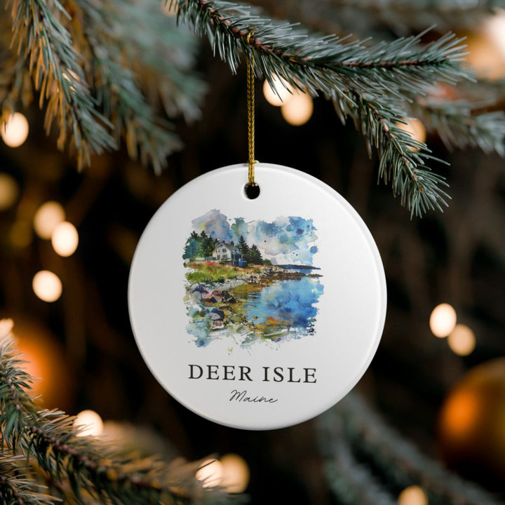 Deer Isle Maine Ornament: Unique Deer Isle Souvenir, Deer Isle Maine Xmas Decor, and Authentic Deer Isle Gift