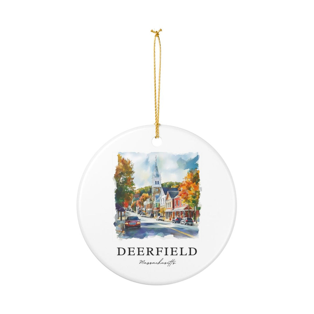 Deerfield Massachusetts Ornament: Unique Deerfield Souvenir, Deerfield Massachusetts Xmas Decor, and Authentic Deerfield Gift