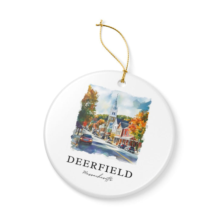 Deerfield Massachusetts Ornament: Unique Deerfield Souvenir, Deerfield Massachusetts Xmas Decor, and Authentic Deerfield Gift