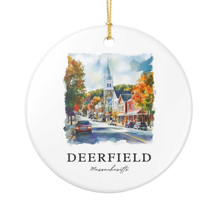 Deerfield Massachusetts Ornament: Unique Deerfield Souvenir, Deerfield Massachusetts Xmas Decor, and Authentic Deerfield Gift