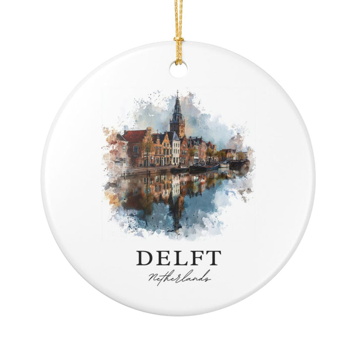 Delft Netherlands Ornament: Unique Delft Souvenir, Delft Netherlands Xmas Decor, and Authentic Delft Gift