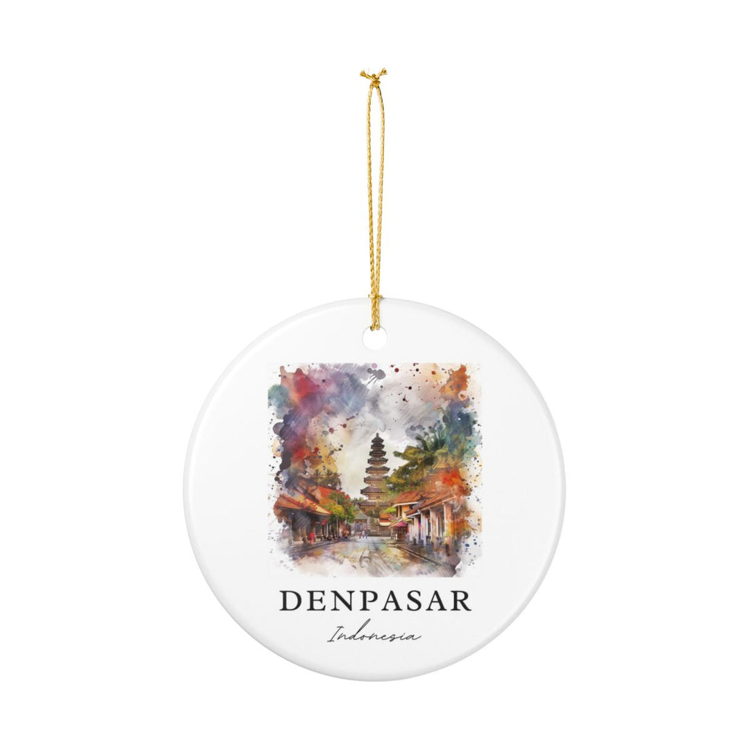 Denpasar Indonesia Ornament: Unique Denpasar Souvenir, Denpasar Indonesia Xmas Decor, and Authentic Denpasar Gift