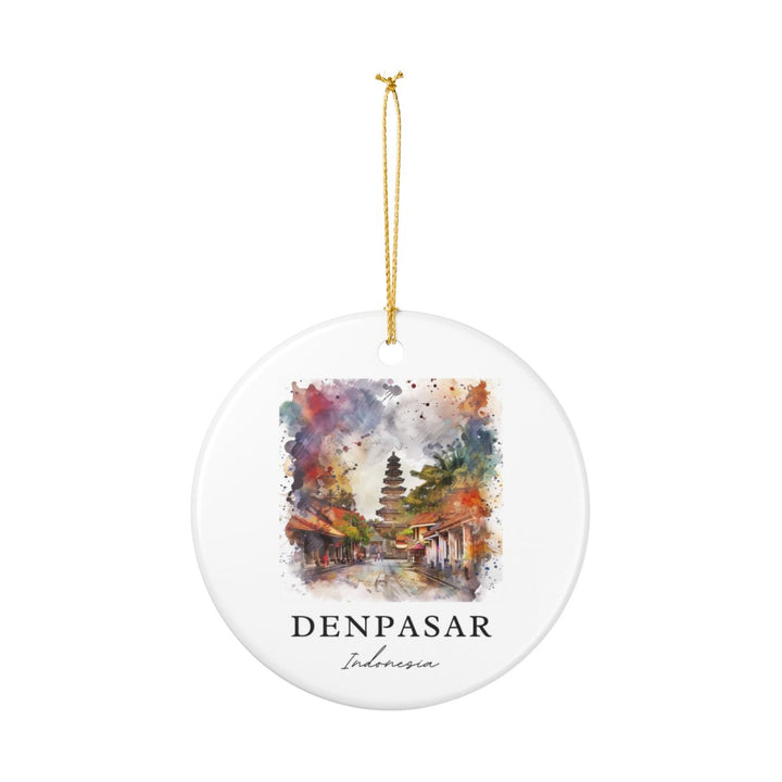 Denpasar Indonesia Ornament: Unique Denpasar Souvenir, Denpasar Indonesia Xmas Decor, and Authentic Denpasar Gift