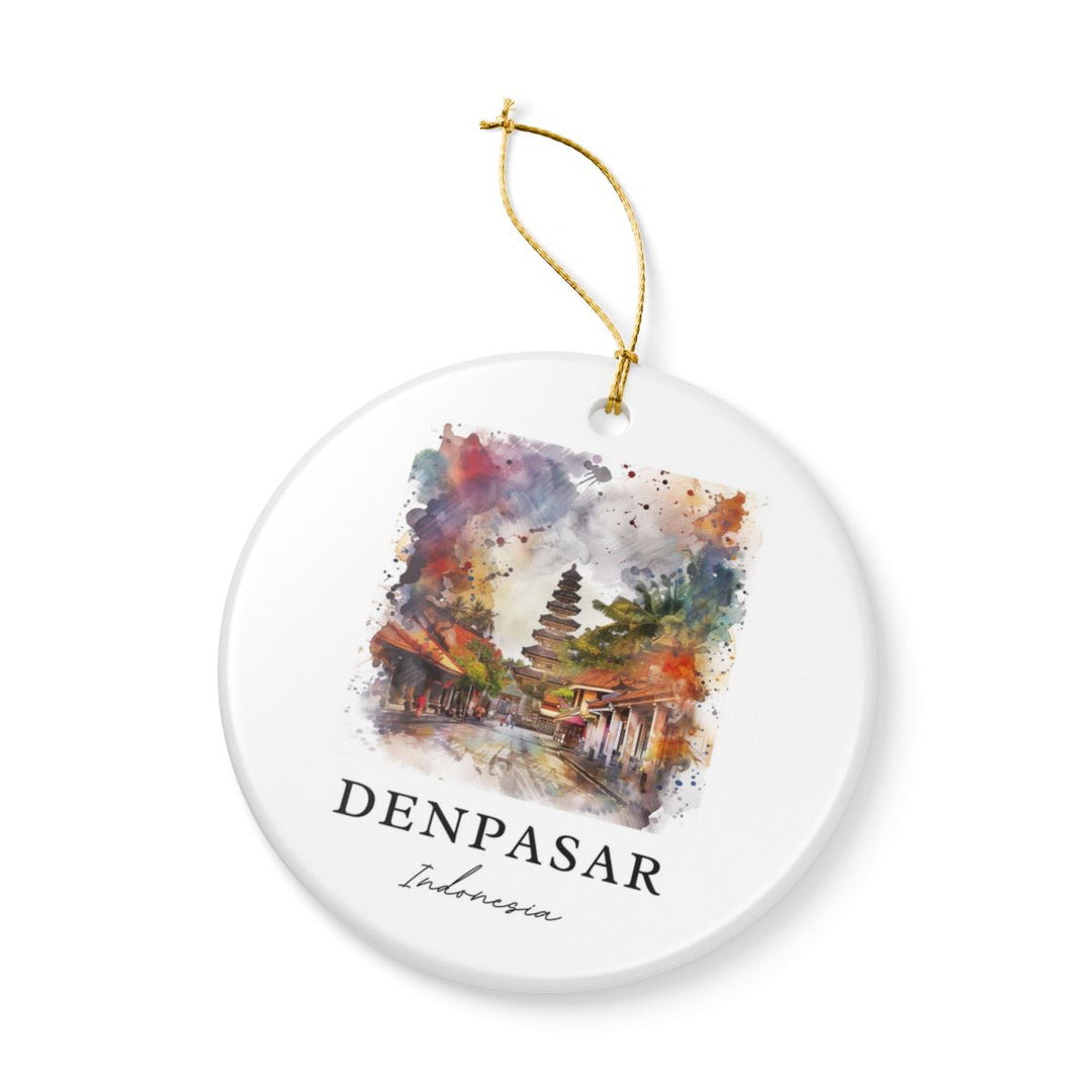 Denpasar Indonesia Ornament: Unique Denpasar Souvenir, Denpasar Indonesia Xmas Decor, and Authentic Denpasar Gift