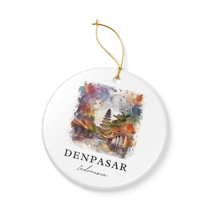Denpasar Indonesia Ornament: Unique Denpasar Souvenir, Denpasar Indonesia Xmas Decor, and Authentic Denpasar Gift
