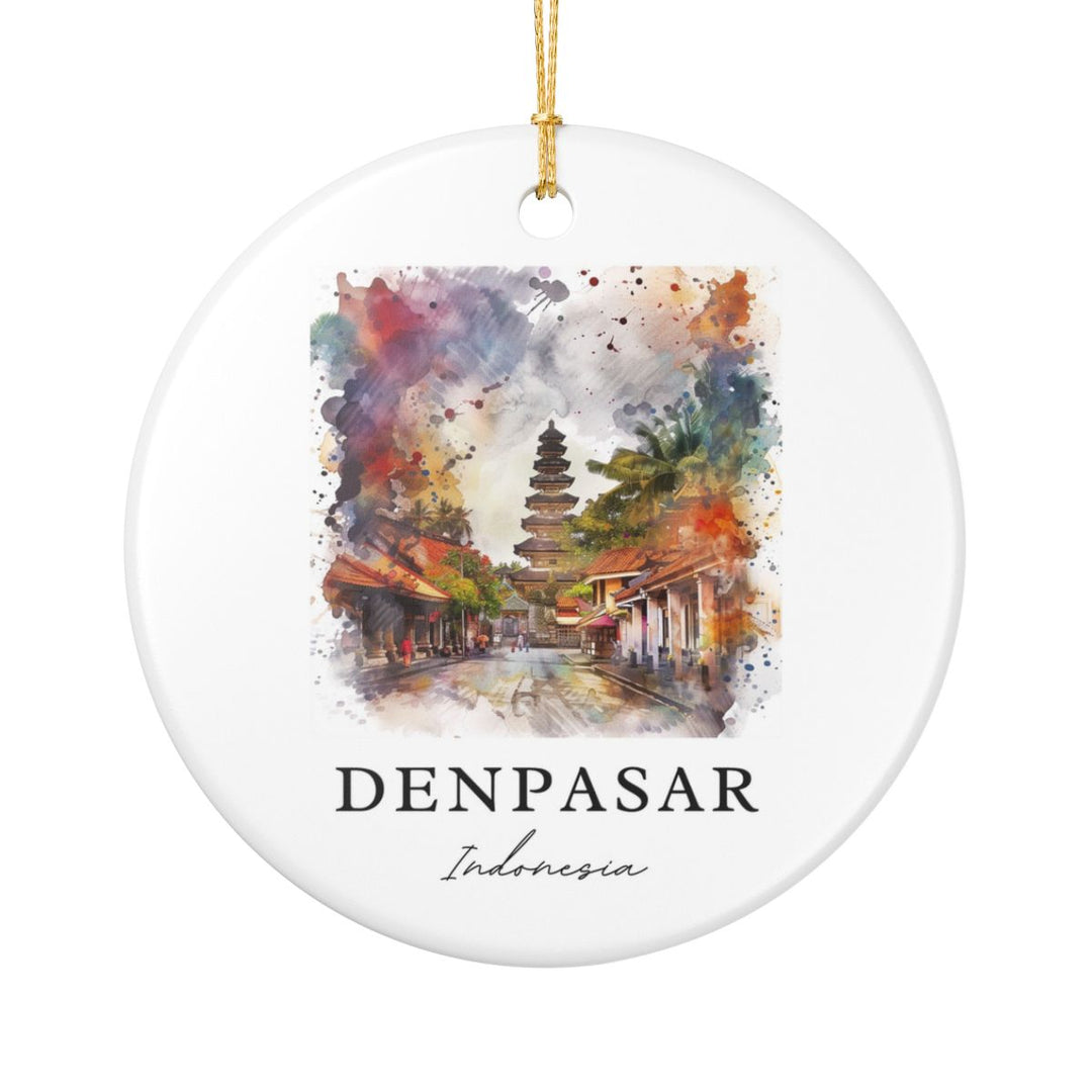 Denpasar Indonesia Ornament: Unique Denpasar Souvenir, Denpasar Indonesia Xmas Decor, and Authentic Denpasar Gift