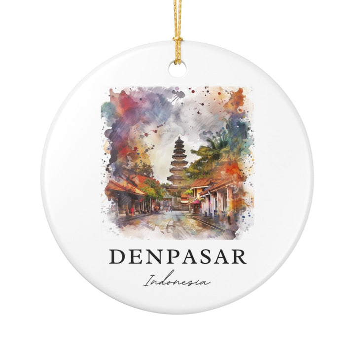 Denpasar Indonesia Ornament: Unique Denpasar Souvenir, Denpasar Indonesia Xmas Decor, and Authentic Denpasar Gift