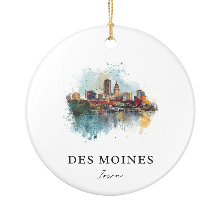 Des Moines Iowa Ornament: Unique Des Moines Souvenir, Des Moines Iowa Xmas Decor, and Authentic Des Moines Gift