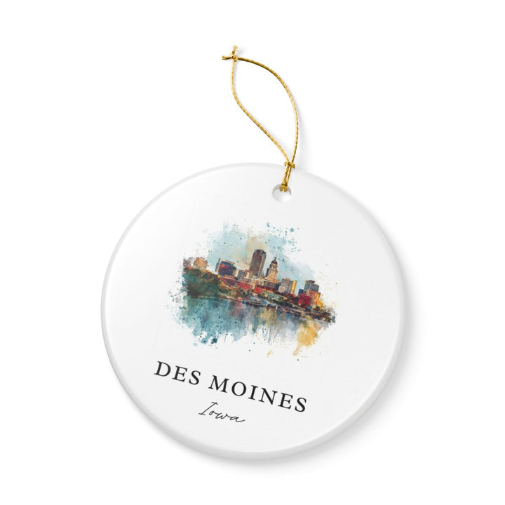 Des Moines Iowa Ornament: Unique Des Moines Souvenir, Des Moines Iowa Xmas Decor, and Authentic Des Moines Gift