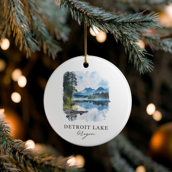 Detroit Lake Oregon USA Ornament: Unique Detroit Lake Souvenir, Detroit Lake Oregon Xmas Decor, and Authentic Detroit Lake Gift