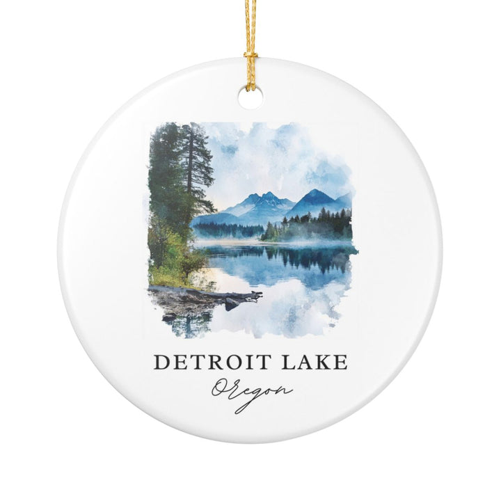 Detroit Lake Oregon USA Ornament: Unique Detroit Lake Souvenir, Detroit Lake Oregon Xmas Decor, and Authentic Detroit Lake Gift