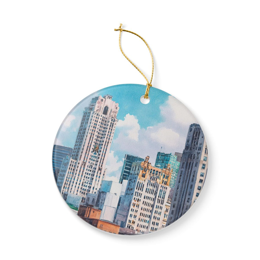 Detroit Michigan USA Ornament: Unique Detroit Souvenir, Detroit Michigan Xmas Decor, and Authentic Detroit Gift