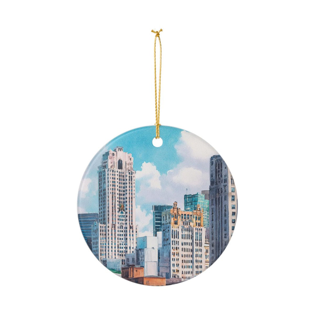Detroit Michigan USA Ornament: Unique Detroit Souvenir, Detroit Michigan Xmas Decor, and Authentic Detroit Gift