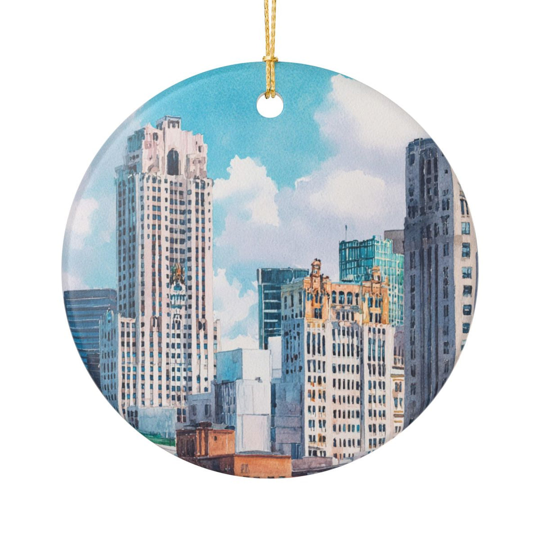 Detroit Michigan USA Ornament: Unique Detroit Souvenir, Detroit Michigan Xmas Decor, and Authentic Detroit Gift