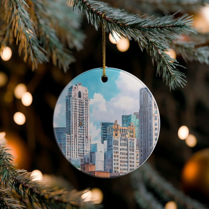 Detroit Michigan USA Ornament: Unique Detroit Souvenir, Detroit Michigan Xmas Decor, and Authentic Detroit Gift