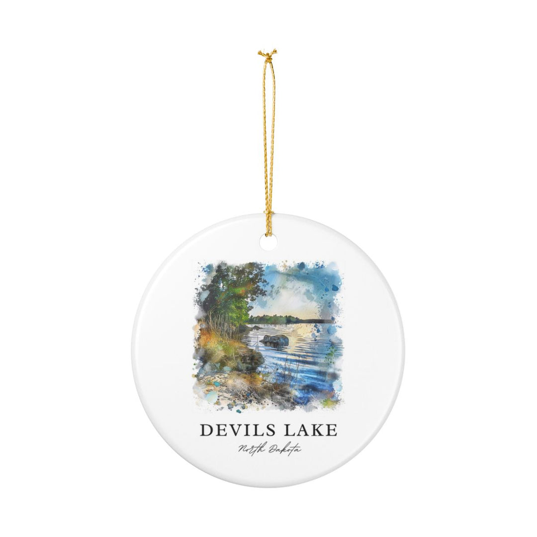 Devils Lake North Dakota Ornament: Unique Devils Lake Souvenir, Devils Lake North Dakota Xmas Decor, and Authentic Devils Lake Gift