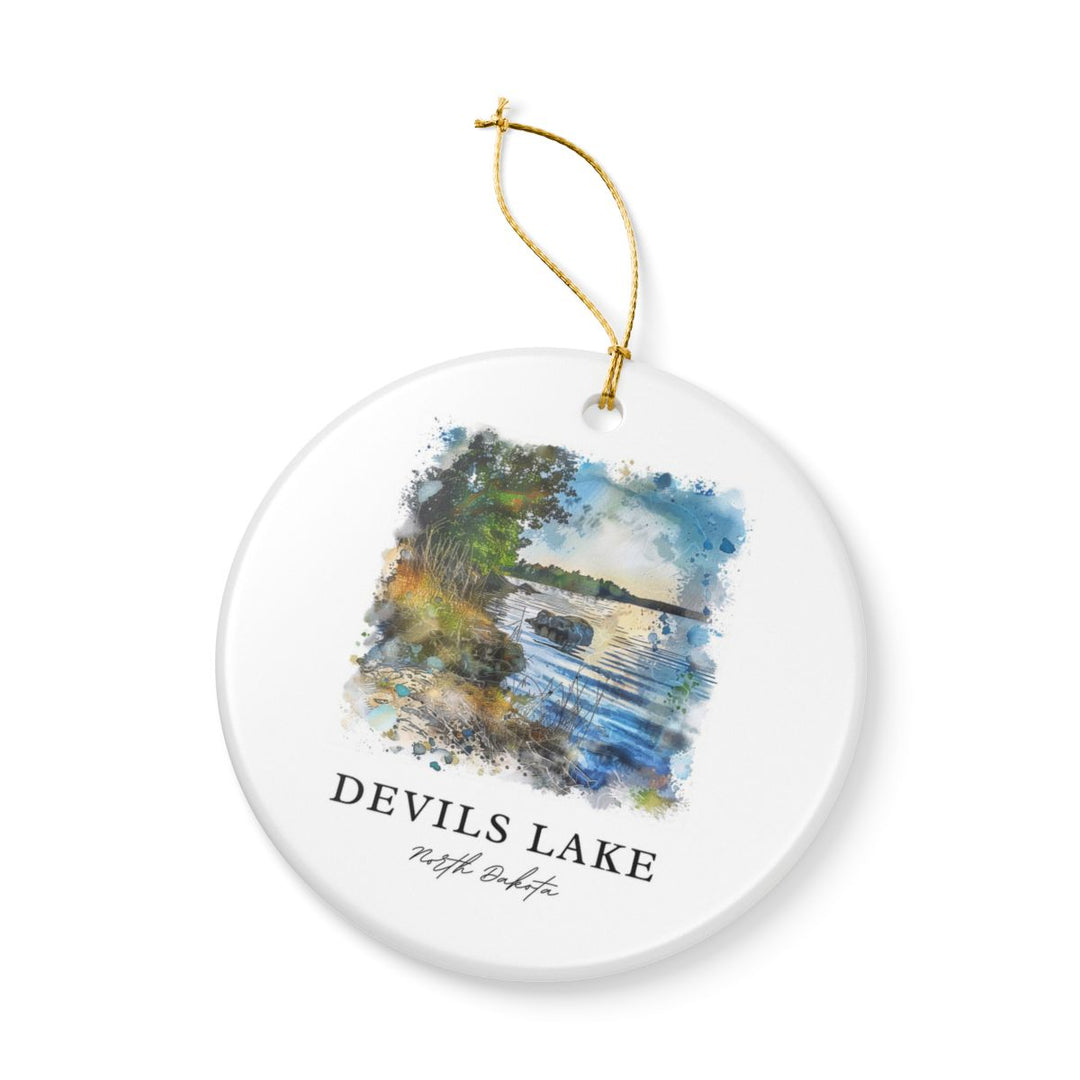 Devils Lake North Dakota Ornament: Unique Devils Lake Souvenir, Devils Lake North Dakota Xmas Decor, and Authentic Devils Lake Gift