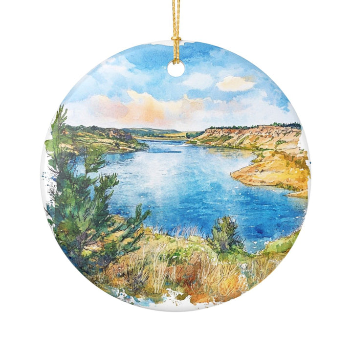 Devils Lake North Dakota USA Ornament: Unique Devils Lake Souvenir, Devils Lake North Dakota Xmas Decor, and Authentic Devils Lake Gift