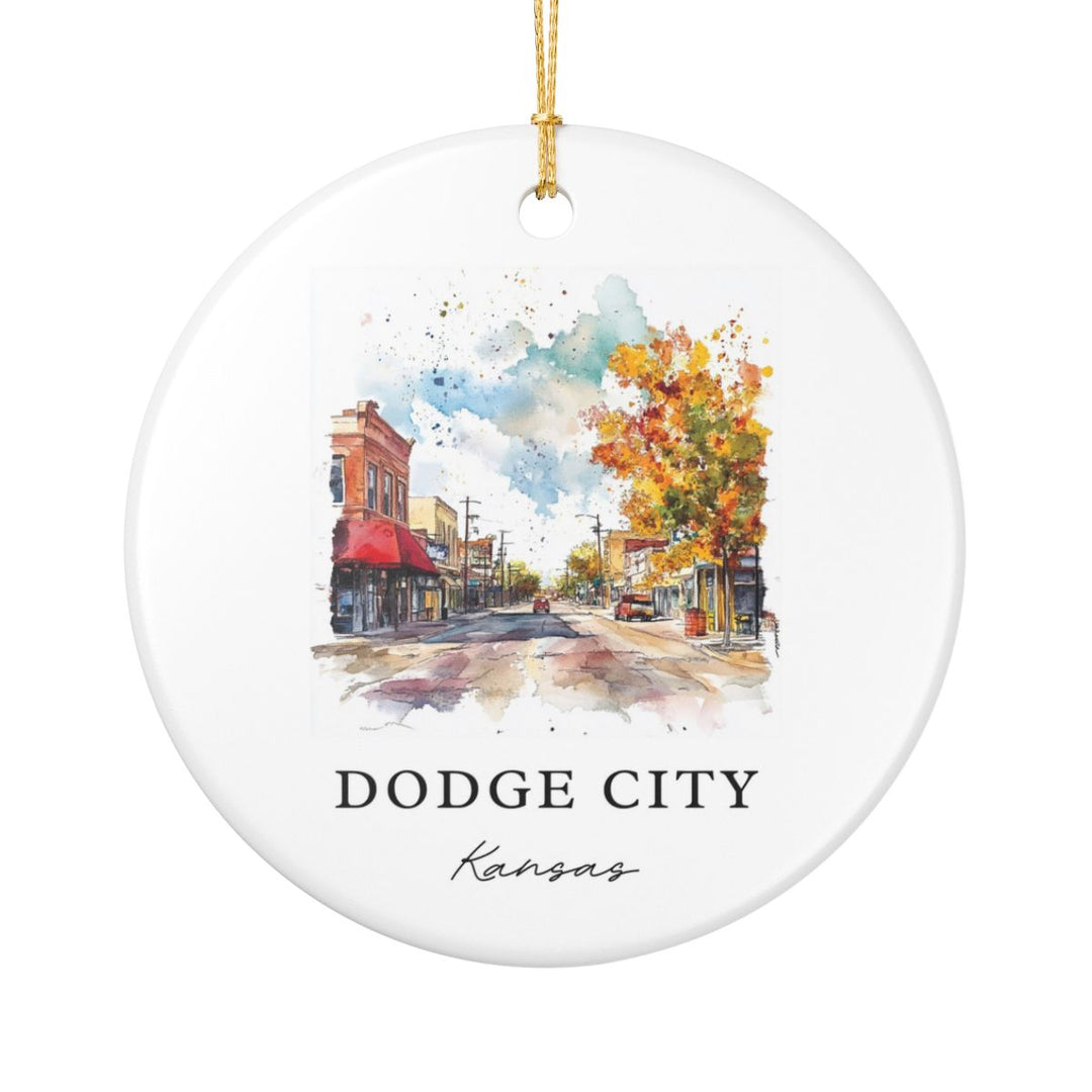 Dodge City Kansas USA Ornament: Unique Dodge City Souvenir, Dodge City Kansas Xmas Decor, and Authentic Dodge City Gift